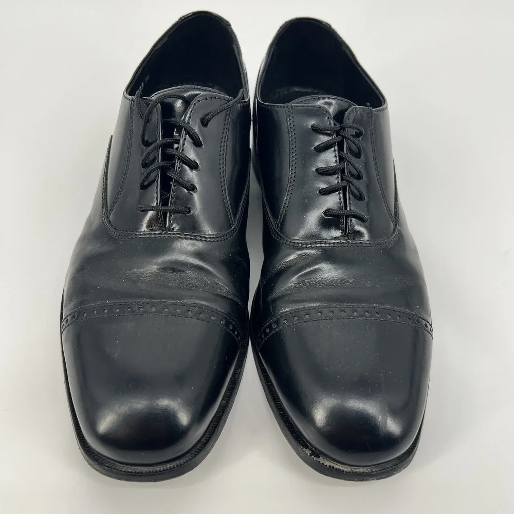 Florsheim Black Lexington Cap Toe Oxford Shoe 17067-01 Mens Size 9D Leather